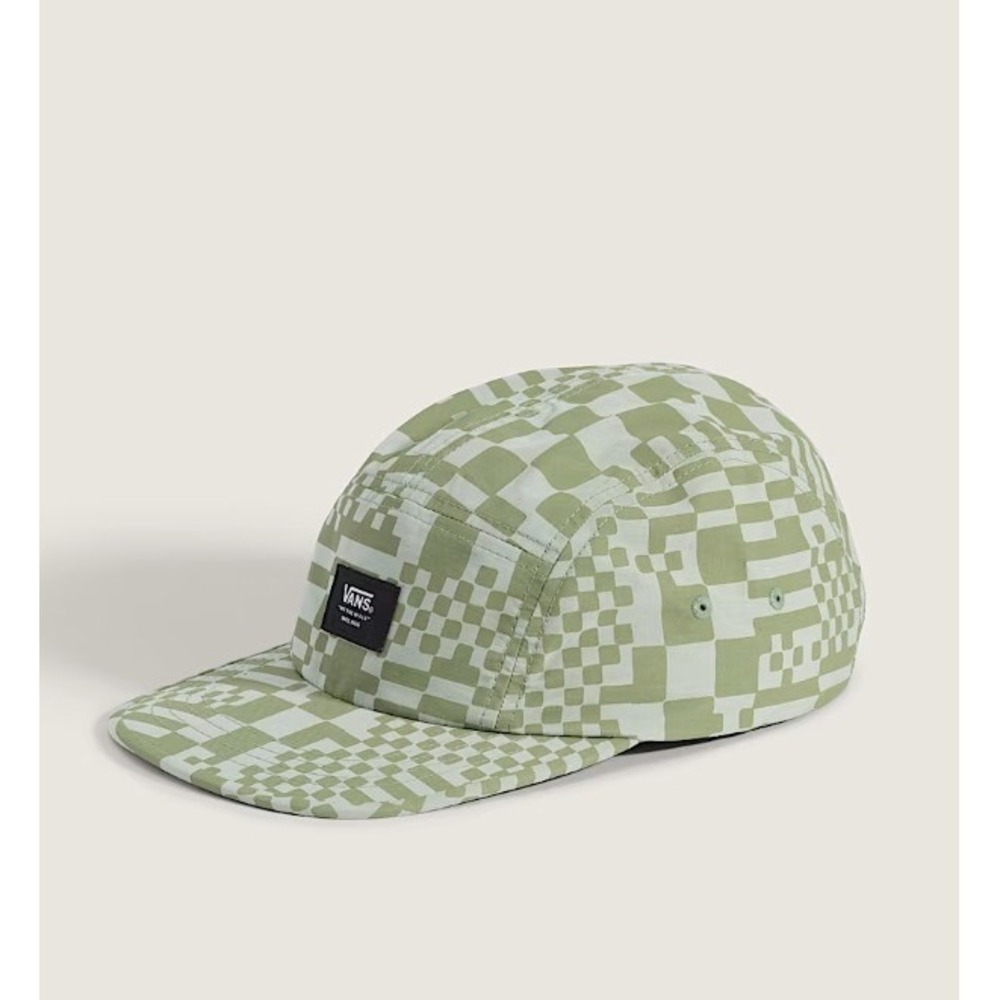 Vans‎ Checkerboard Mash Up 5 Panel Camper Hat Grey Olive Green Nylon Men's OS